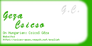 geza csicso business card