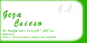 geza csicso business card